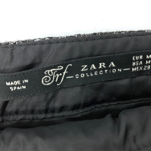 Zara Trf Silver Metallic Faux Wrap Mini Skirt M - Picture 3 of 5